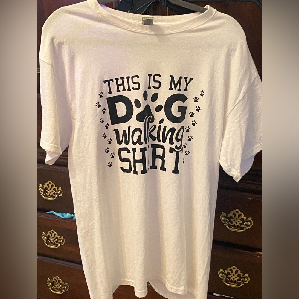 Gildan Dog Walking Shirt - White and Black